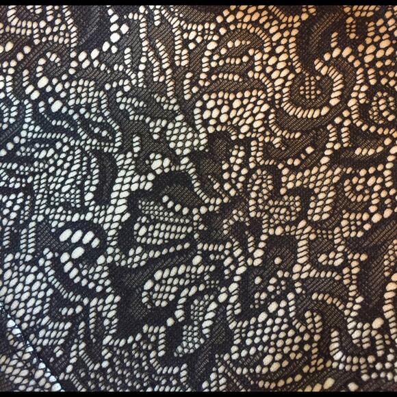 EXPRESS Black and White Lace Skater Skirt - Picture 2 of 3